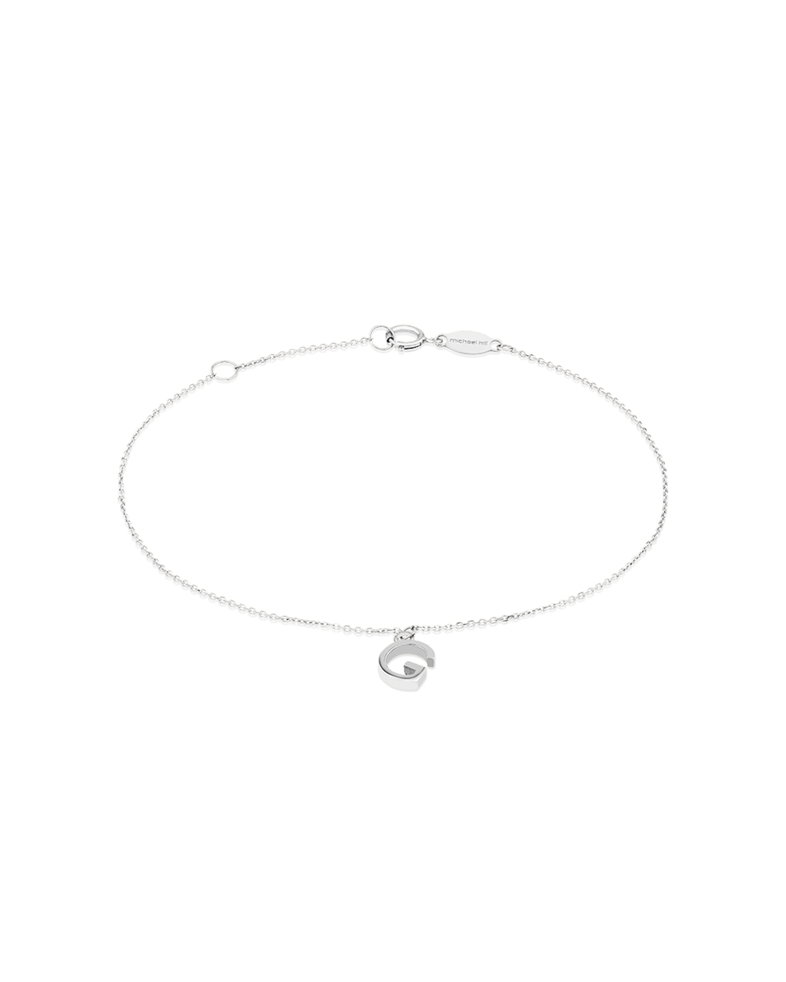 19cm (7.5") G Initial Bracelet in Sterling Silver