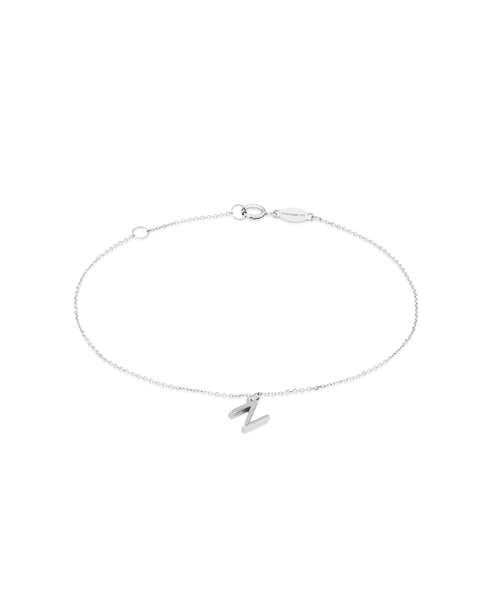 19cm (7.5") N Initial Bracelet in Sterling Silver