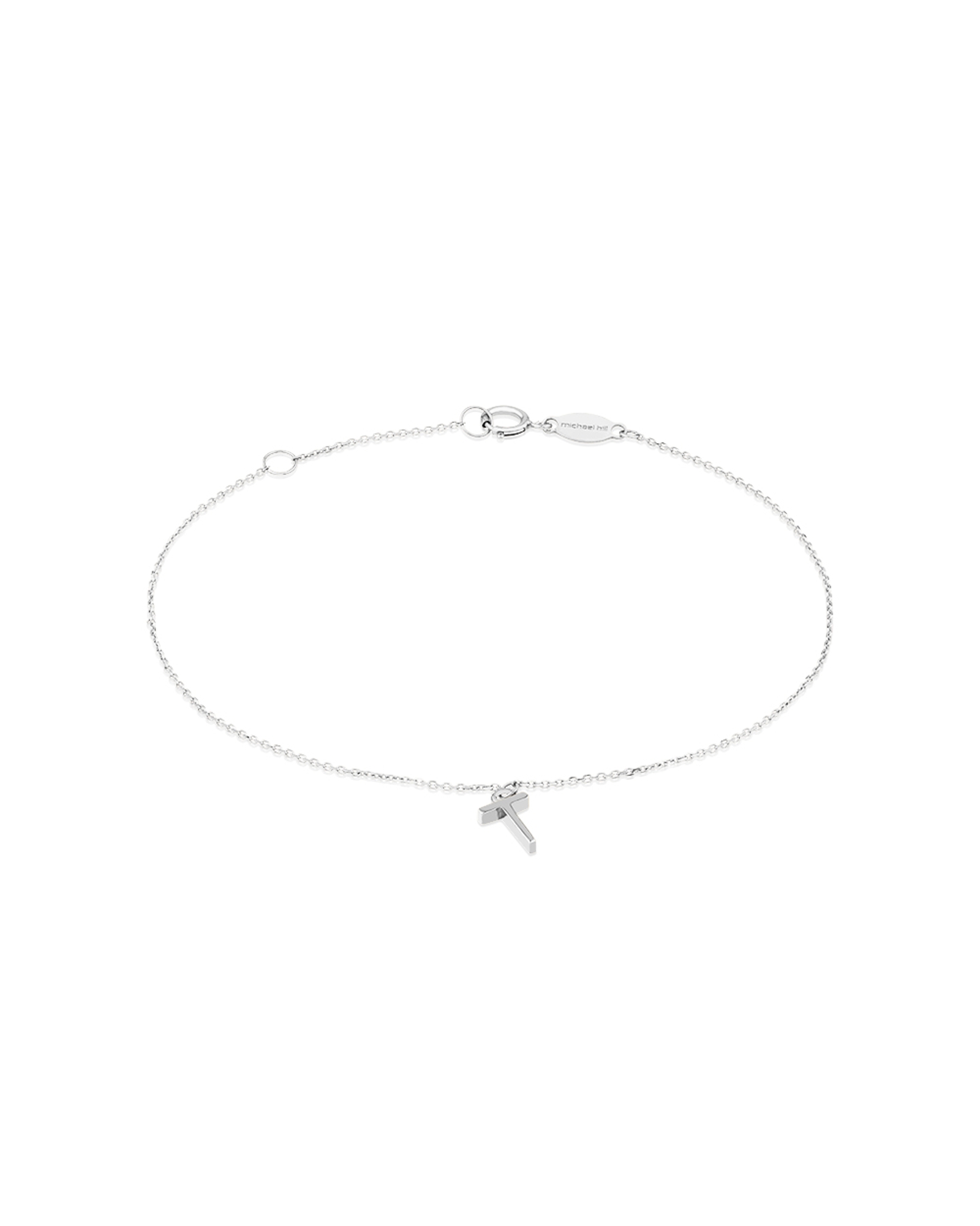 19cm (7.5") T Initial Bracelet in Sterling Silver