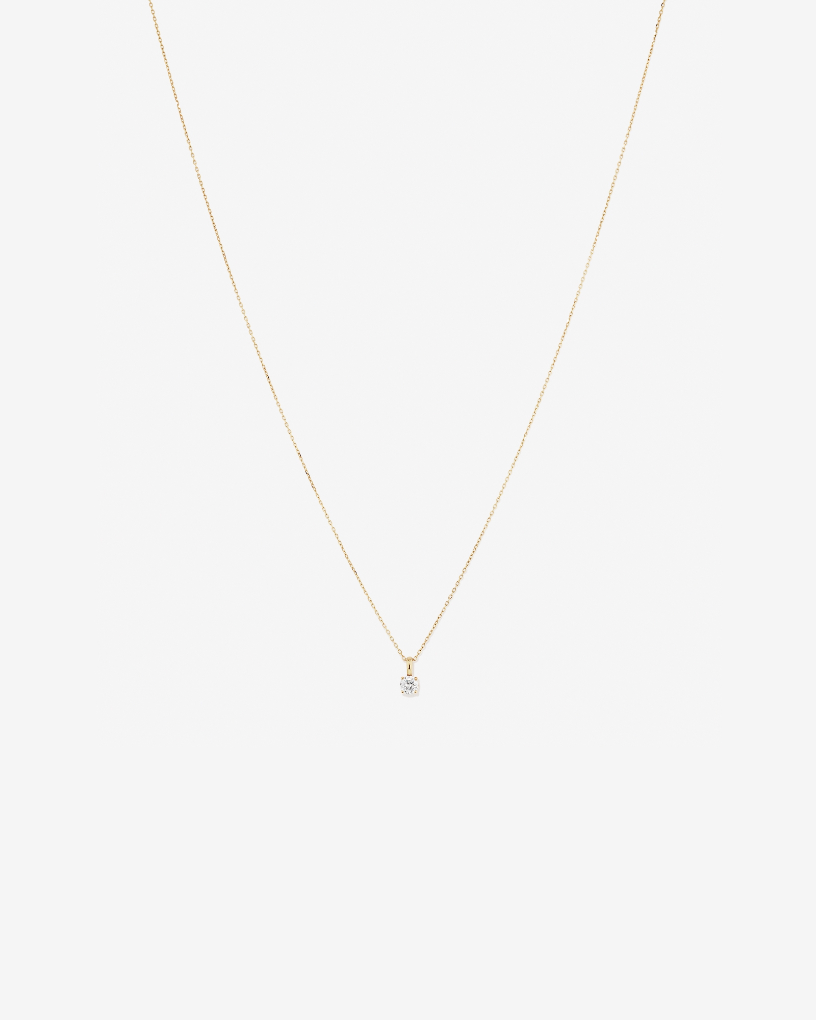 0.25 Carat TW Diamond Solitaire Necklace in 18kt White and Yellow Gold