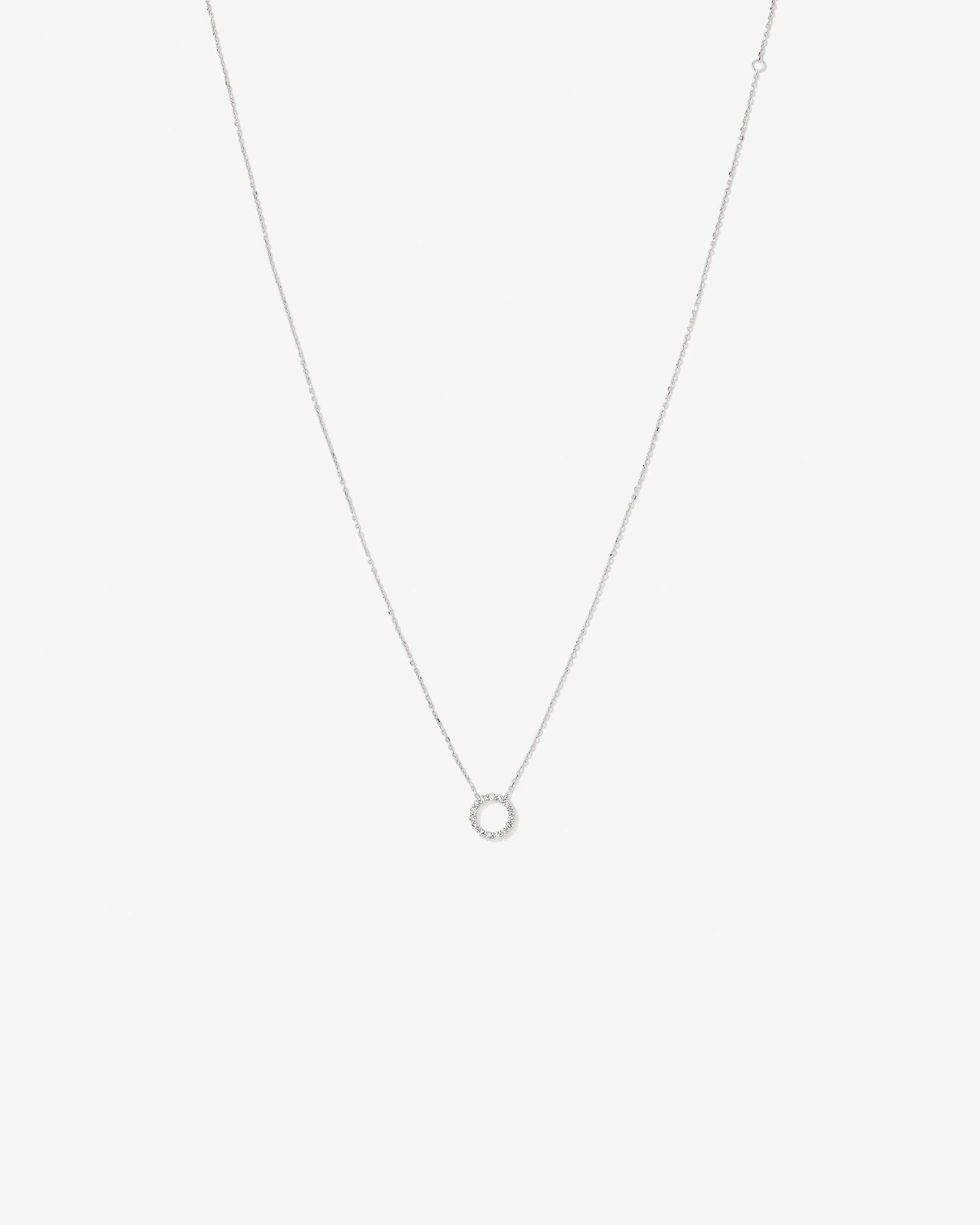 0.20 Carat TW Diamond Circle Necklace in 10kt White Gold