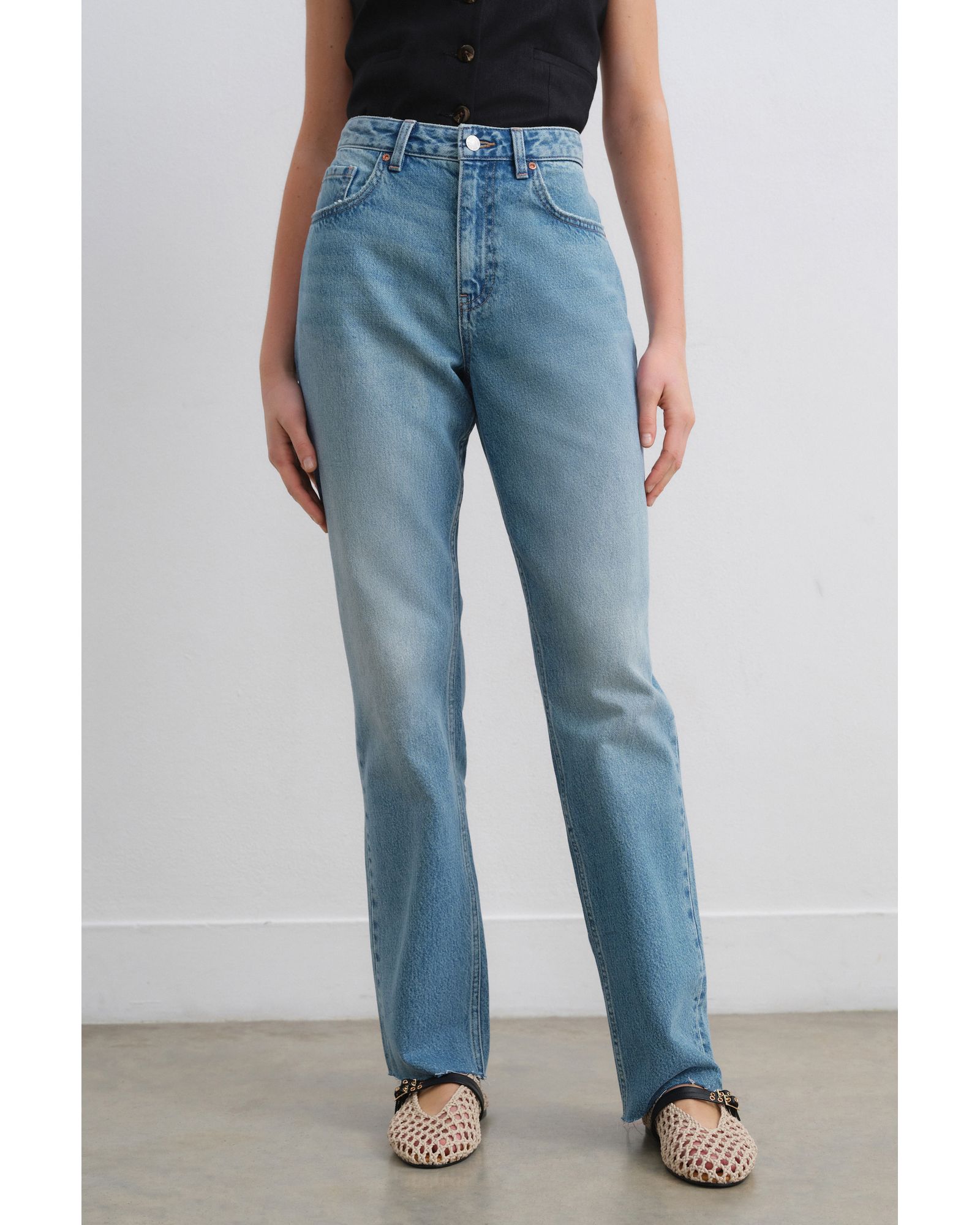 100% Cotton Straight Leg Jeans