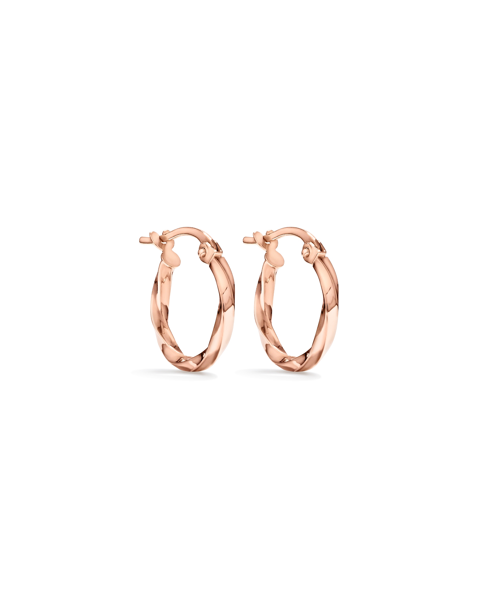 13mm Square Twist Hoop Earrings in 10ct Rose Gold